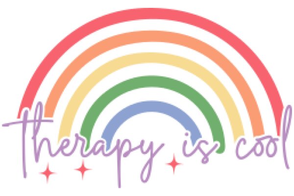 Colorful Rainbow with the Words 'Therapy is Cool' in the Center