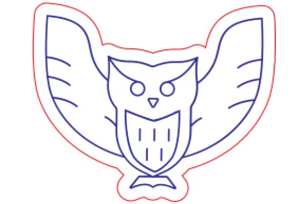 Stylized Owl Logo with Pink and Blue Outline