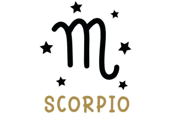 Stylish Astrological Logo with the Word 'Scorpio' and Star Designs