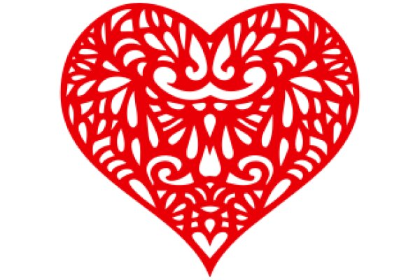 Vibrant Red Heart Design with Intricate Patterns