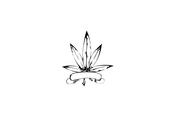 Marijuana Leaf with Banner