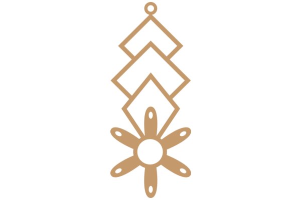 Stylized Brown Geometric Pattern with a Circle at the Center