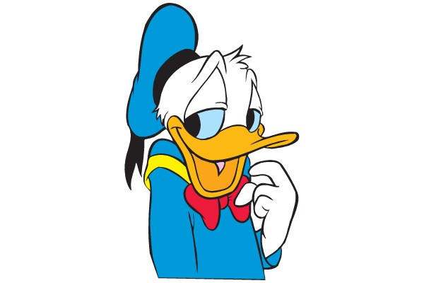 Duck in Blue Hat and Jacket