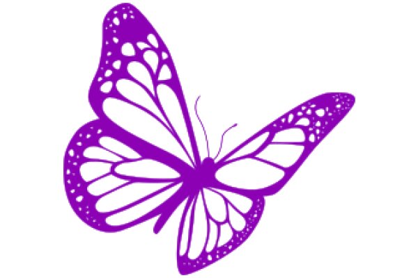 Vivid Purple Butterfly Silhouette