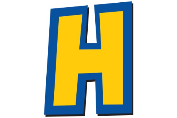 Vibrant Letter 'H' in a Striking Blue and Yellow Color Scheme