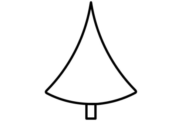 Simplistic Line Drawing of a Christmas Tree