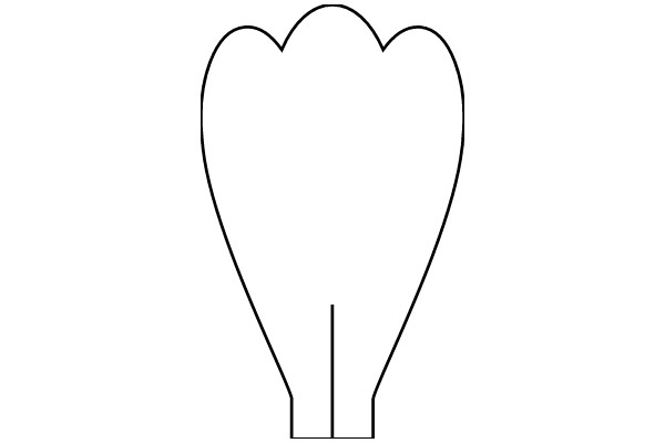 Simplified Line Drawing of a Heart Shape
