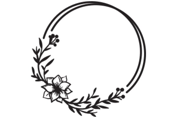 Elegant Floral Design: AFlower and Leaves