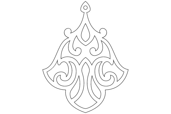 A Line Drawing of a Decorative Pendant
