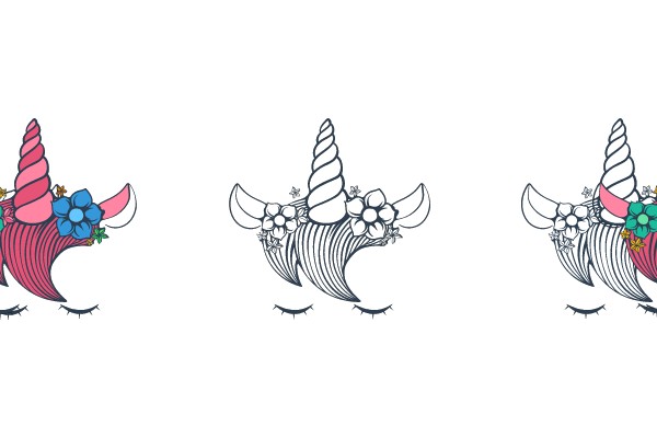 Whimsical Unicorn Head Variations