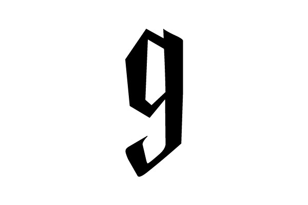 Giant Black Number Nine