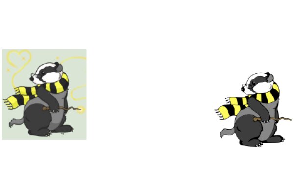 A Playful Encounter: A Curious Human Meets Two Friendly Cartoon Animals