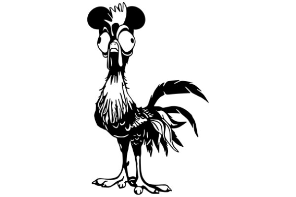 A Whimsical Chicken Character with a Surprised Expression