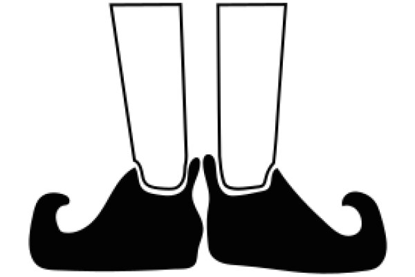 A Simple Line Drawing of a Pair of Shoes