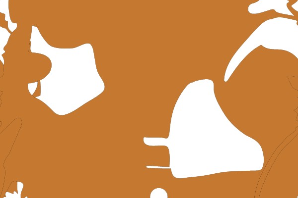 Abstract Orange and White Silhouette