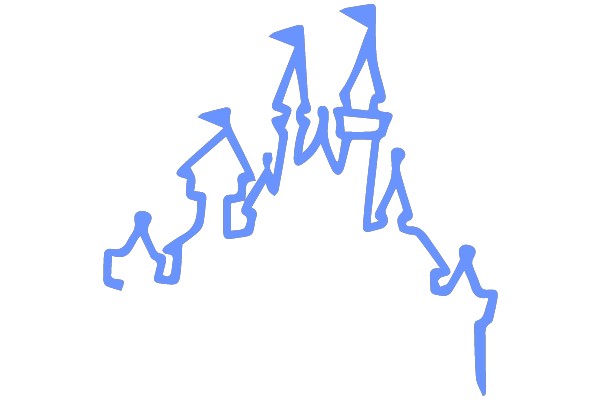 Abstract Blue Line Art