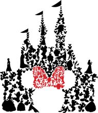 A Silhouette of a Celebration: A Black and White Illustration of a Festive Scene with Red Accents