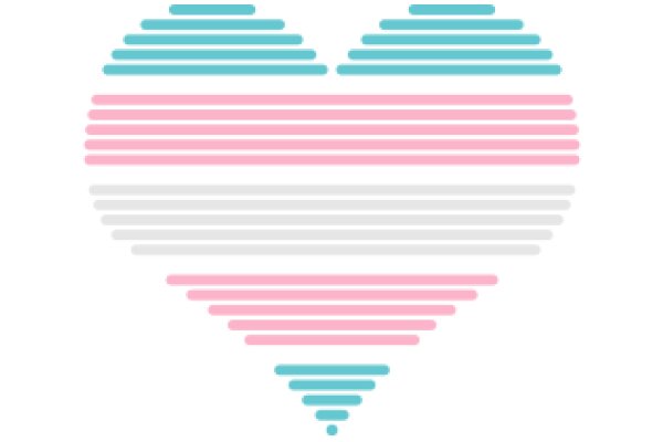 Stylized Heart with Abstract Stripes in Pastel Colors