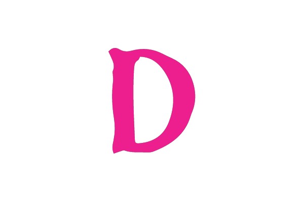 Bold Pink Letter D