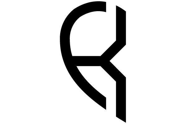 Black Letter K on White Background