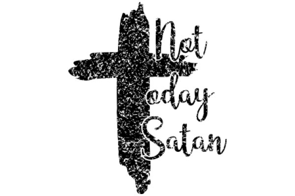 Not Today, Satan: A Graphic Design of a Cross and the Phrase 'Not Today, Satan'