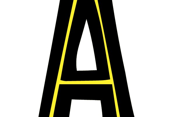 Large Black and Yellow Letter A