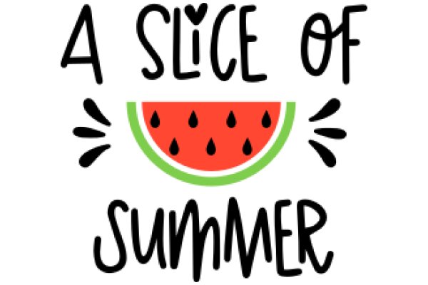 A Slice of Summer: A Graphic Design of a Watermelon Slice with the Text 'A Slice of Summer' Below It.
