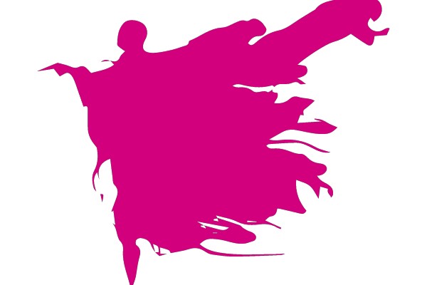 Bold Pink Silhouette on White Background