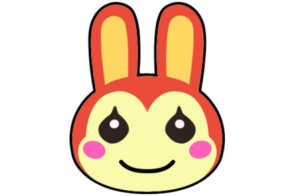 A Friendly Cartoon Bunny with a Smile and Pink Cheeks