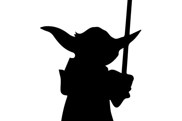Jedi Silhouette Holding Lightsaber