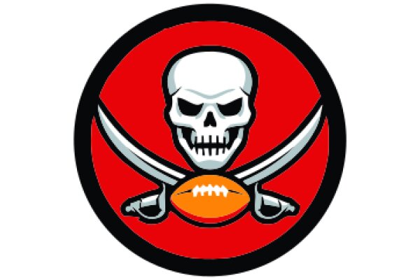 Vintage Football Logo with Skull and Crossbones Design