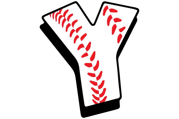 Baseball Stitched Letter Y Clip Art