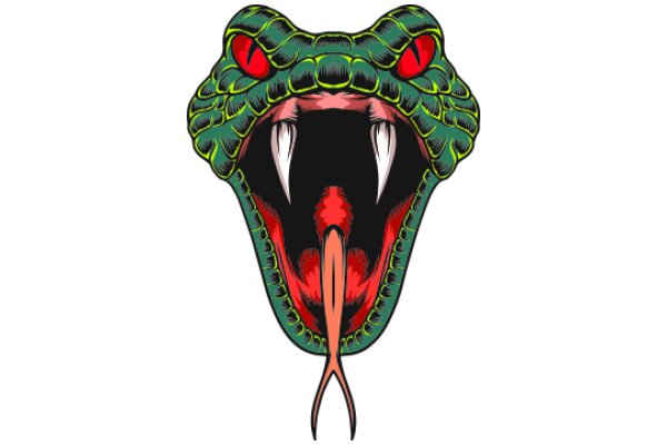 Vivid Illustration of a Snake with a Tongue