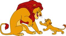 A Playful Encounter: The Lion and the Lion Cub