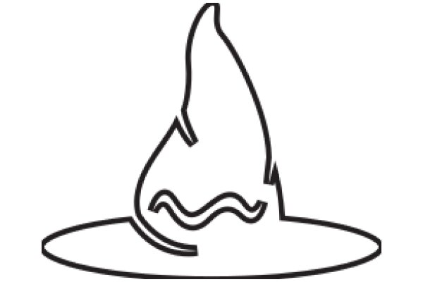 A Simple Line Drawing of a Wizard's Hat