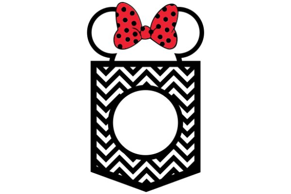 Whimsical Illustration: A Playful Combination of a Minnie Mouse Ear and a Chevron Pattern