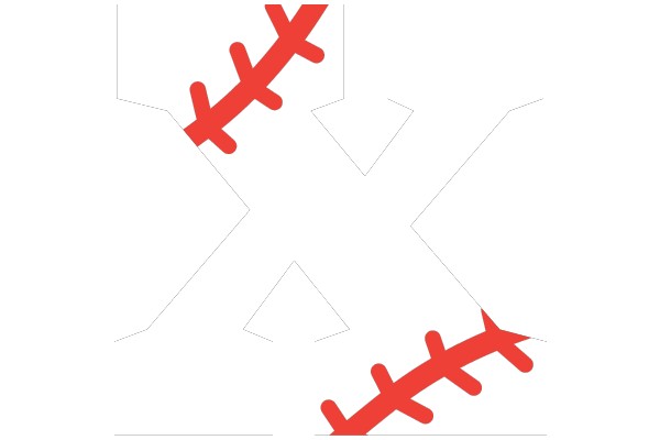 Bold Baseball Font Alphabet: The X Character