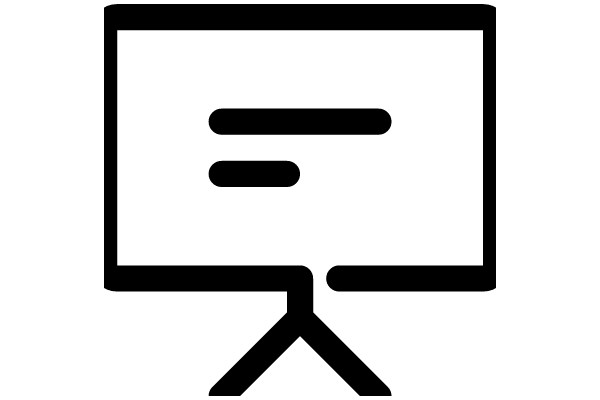 Simplified Icon of a Computer Screen with a Stand