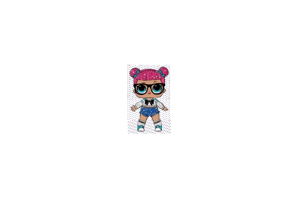 Stylish Doll with Pink Buns and Blue Details