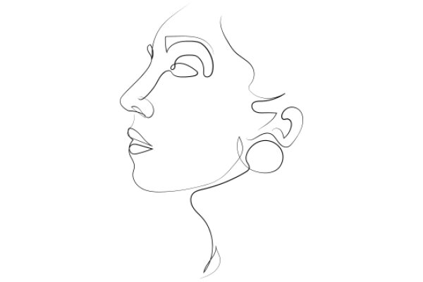 A Portrait of Serenity: A Line Drawing of a Woman's Profile