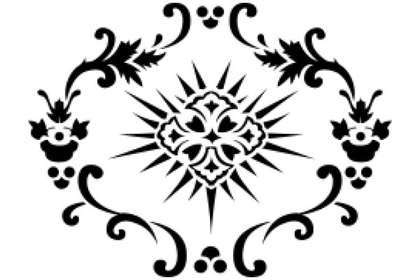 Stylized Floral Pattern with Sunburst Design