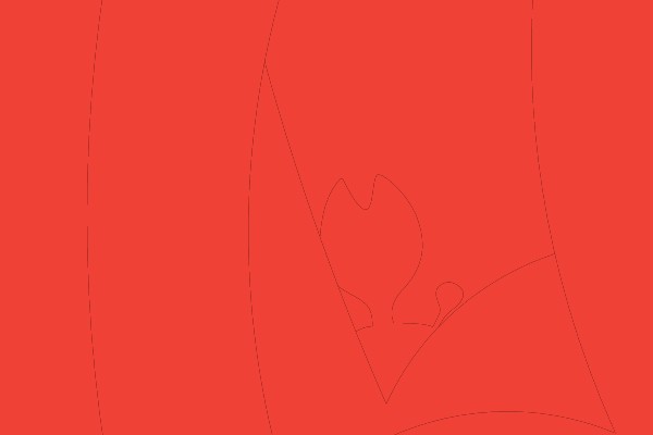 Vibrant Red Circle with Symbols of Nature and Science