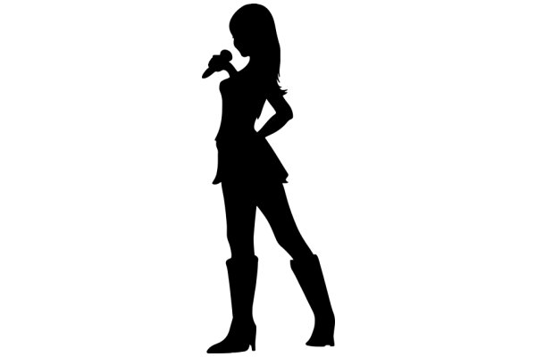 Silhouette of a Woman in a Stylish Outfit