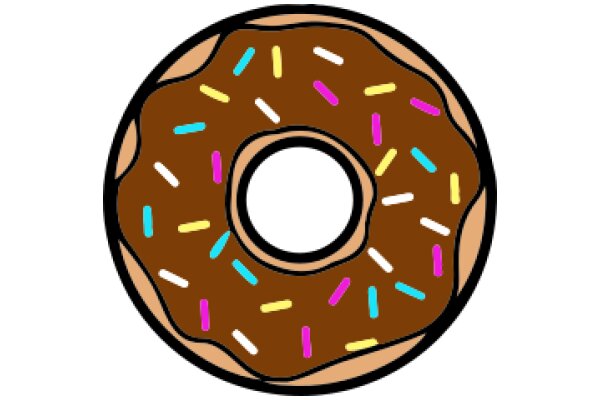 Colorful Sprinkles on a Chocolate Donut