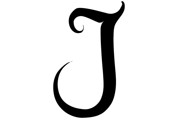 Classic Calligraphy Font: The Letter 'J'