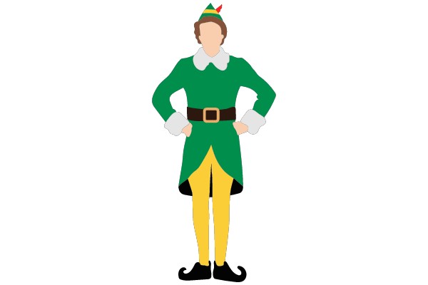 Jolly Elf Stands Proudly in Festive Attire