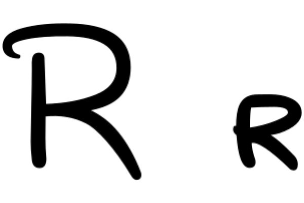 A Simple Letter 'R' in Black Ink on White Background