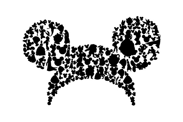 Whimsical Silhouette Symphony: The Enchanting Art of Disney Characters