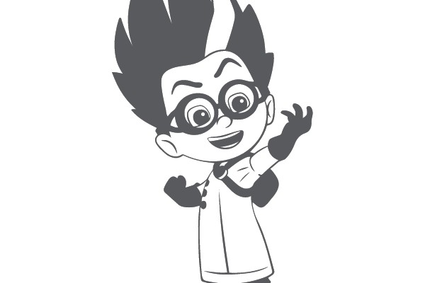 Jolly Scientist with Spiky Hair Welcoming Friends