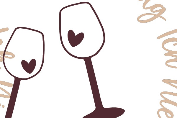 A Toast to Love and Wine: A Graphic Design Illustration